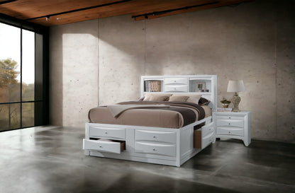 Ireland White Finish Queen Bed W/Storage - 1st Choice Furniture Direct