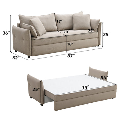 Irina Beige Fabric Sofa W/Sleeper - 1st Choice Furniture Direct