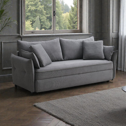 Irina Gray Fabric Sofa W/Sleeper (Toss Pillows Included) - 1st Choice Furniture Direct
