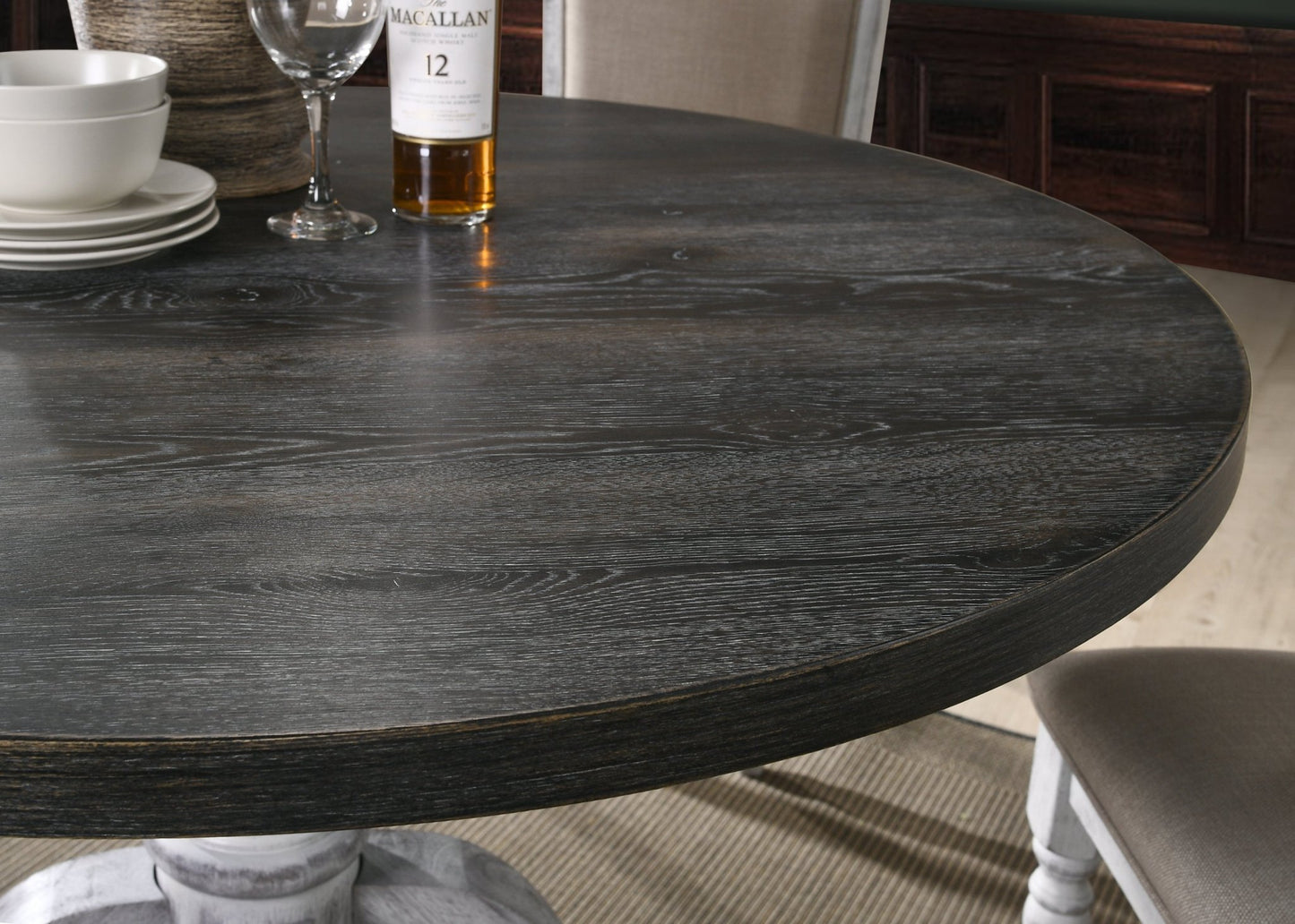 Iris Round Pedestal Wood Dining Table - 1st Choice Furniture Direct