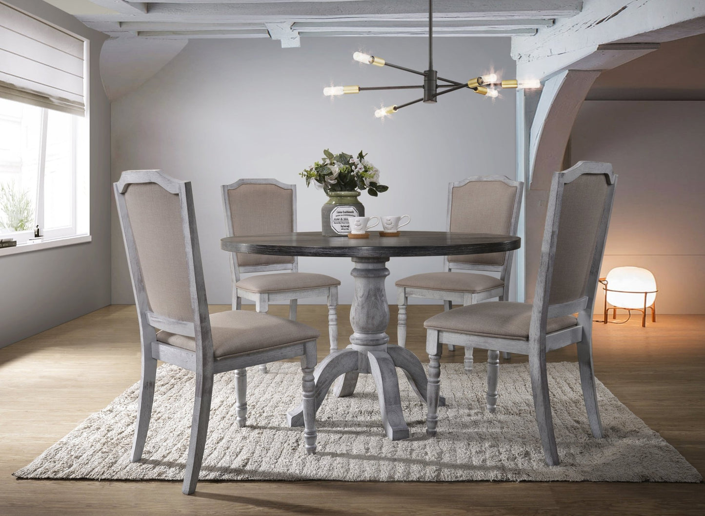 Iris Round Pedestal Wood Dining Table - 1st Choice Furniture Direct