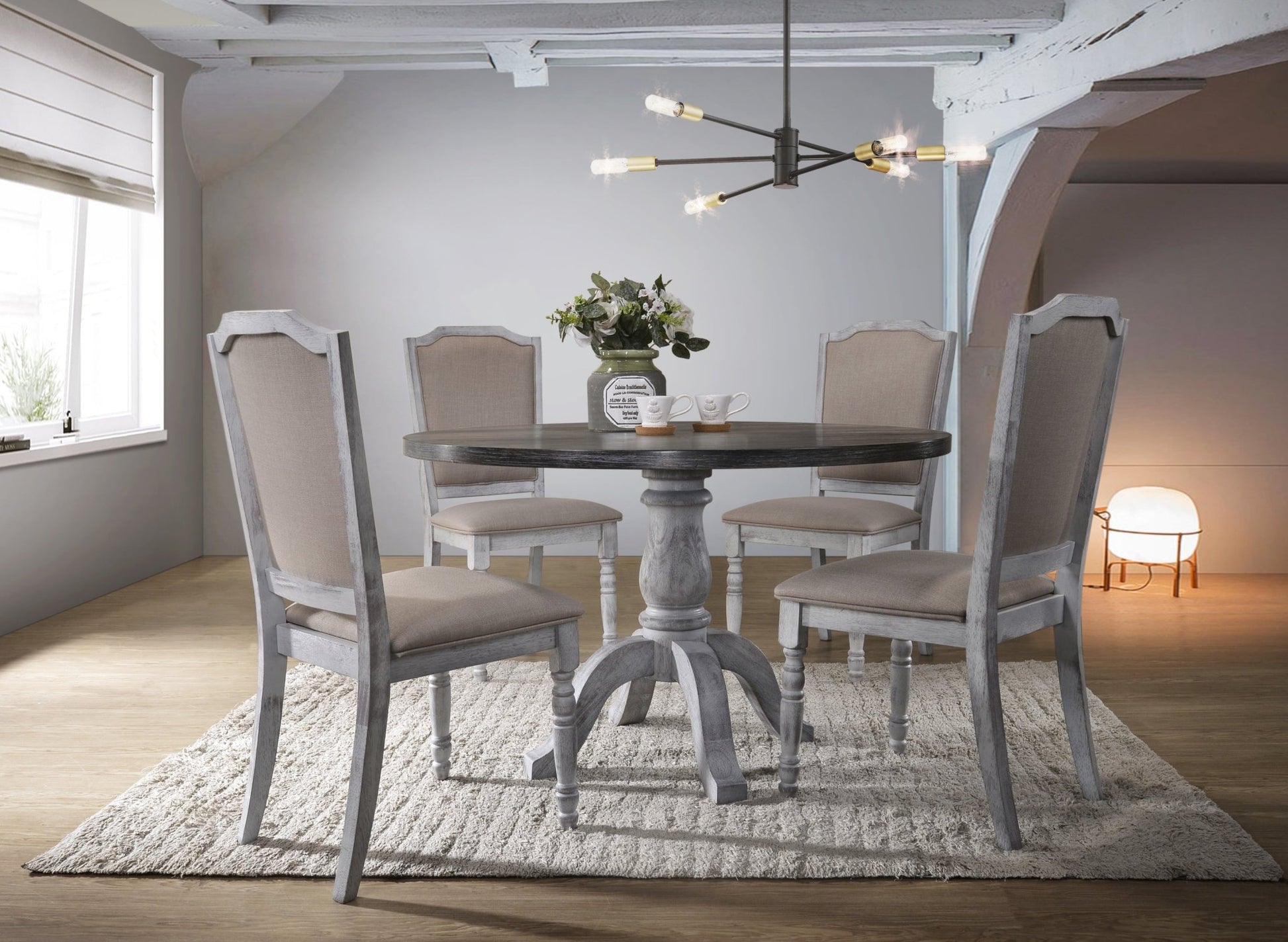 Iris Round Pedestal Wood Dining Table - 1st Choice Furniture Direct