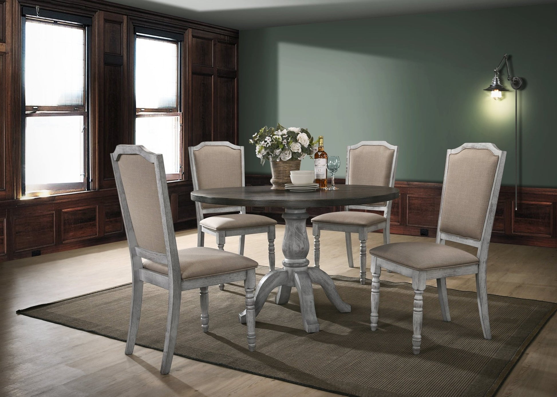 Iris Round Pedestal Wood Dining Table - 1st Choice Furniture Direct