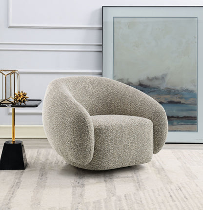 Isabel Brown Boucle Chair W/Swivel - 1st Choice Furniture Direct