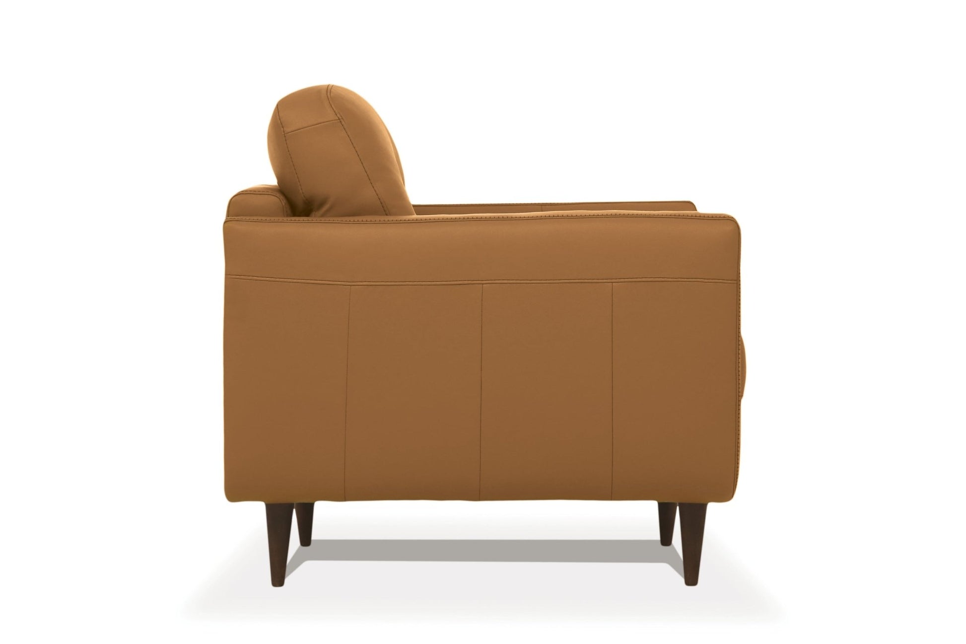 Italian Camel Leather Accent Chair | Tufted Modern Lounge Chair - 1st Choice Furniture Direct