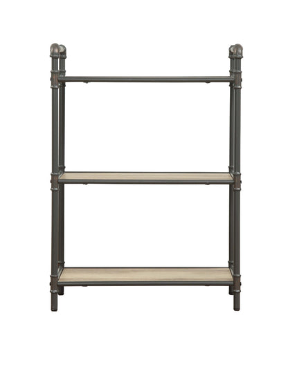 Itzel Antique Oak & Sandy Gray Finish Bookshelf - 1st Choice Furniture Direct