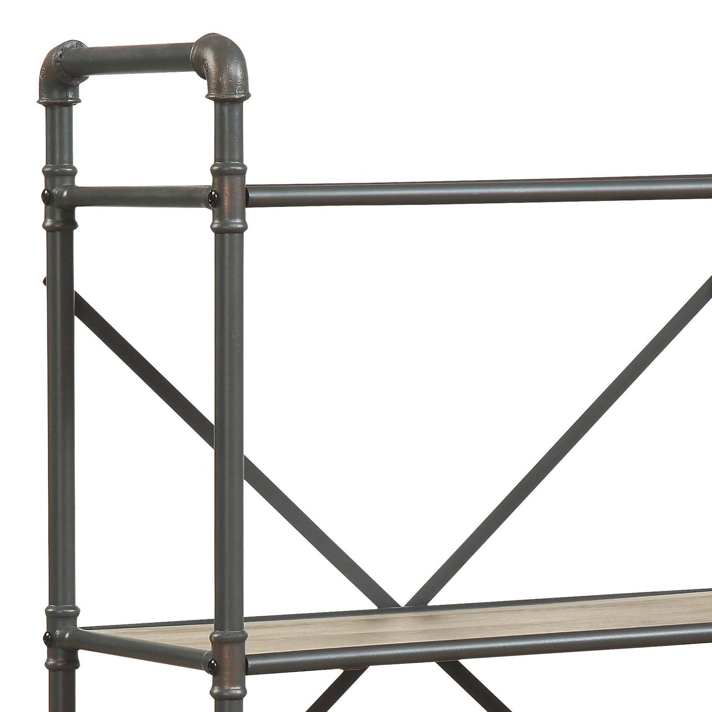 Itzel Antique Oak & Sandy Gray Finish Bookshelf - 1st Choice Furniture Direct