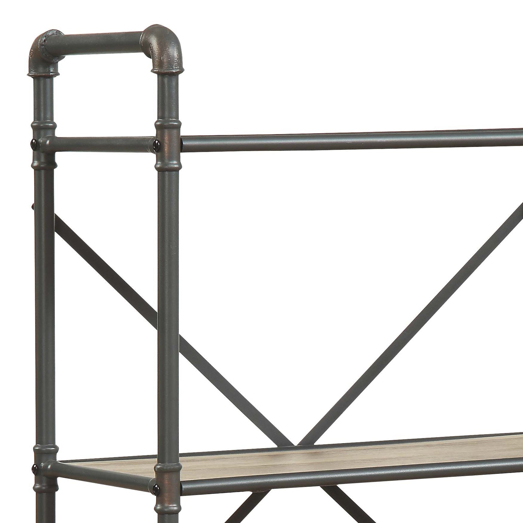 Itzel Antique Oak & Sandy Gray Finish Bookshelf - 1st Choice Furniture Direct