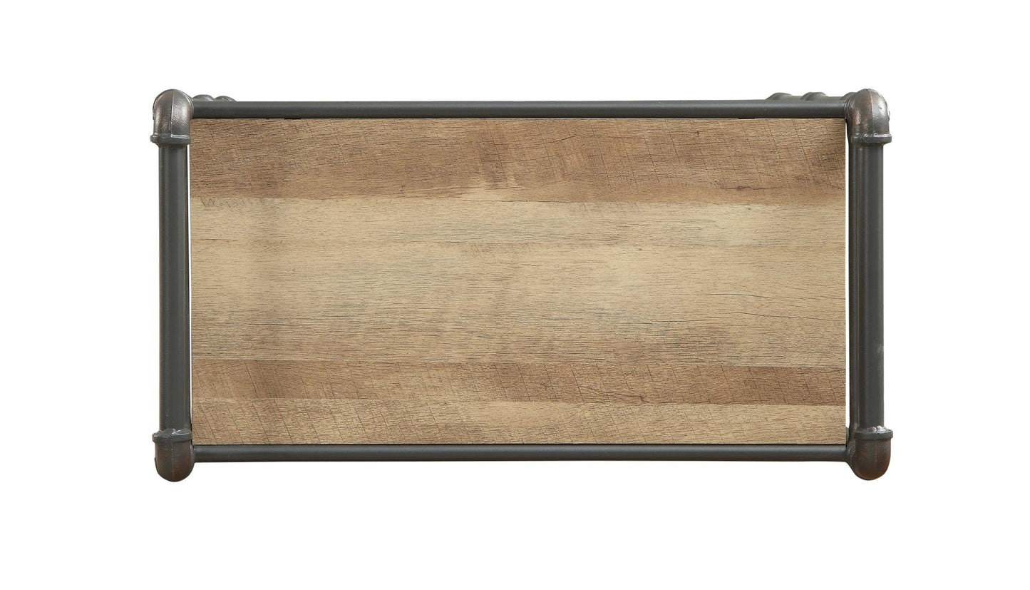 Itzel Antique Oak & Sandy Gray Finish Bookshelf - 1st Choice Furniture Direct