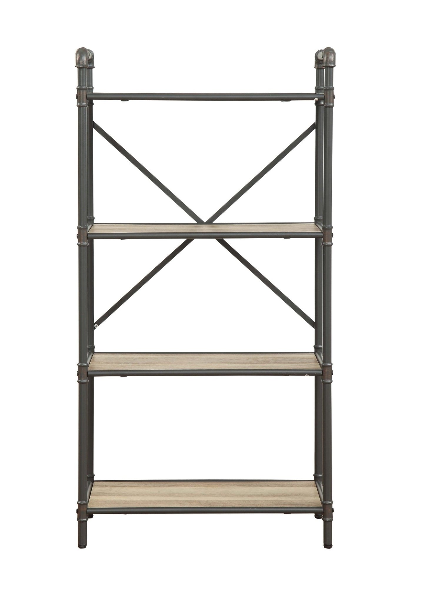 Itzel Antique Oak & Sandy Gray Finish Bookshelf - 1st Choice Furniture Direct