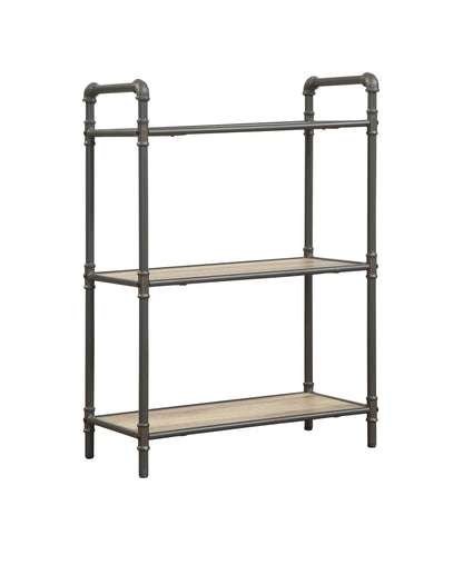 Itzel Antique Oak & Sandy Gray Finish Bookshelf - 1st Choice Furniture Direct