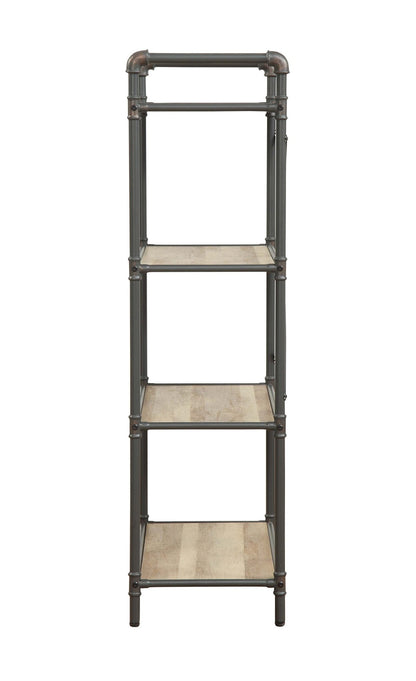 Itzel Antique Oak & Sandy Gray Finish Bookshelf - 1st Choice Furniture Direct