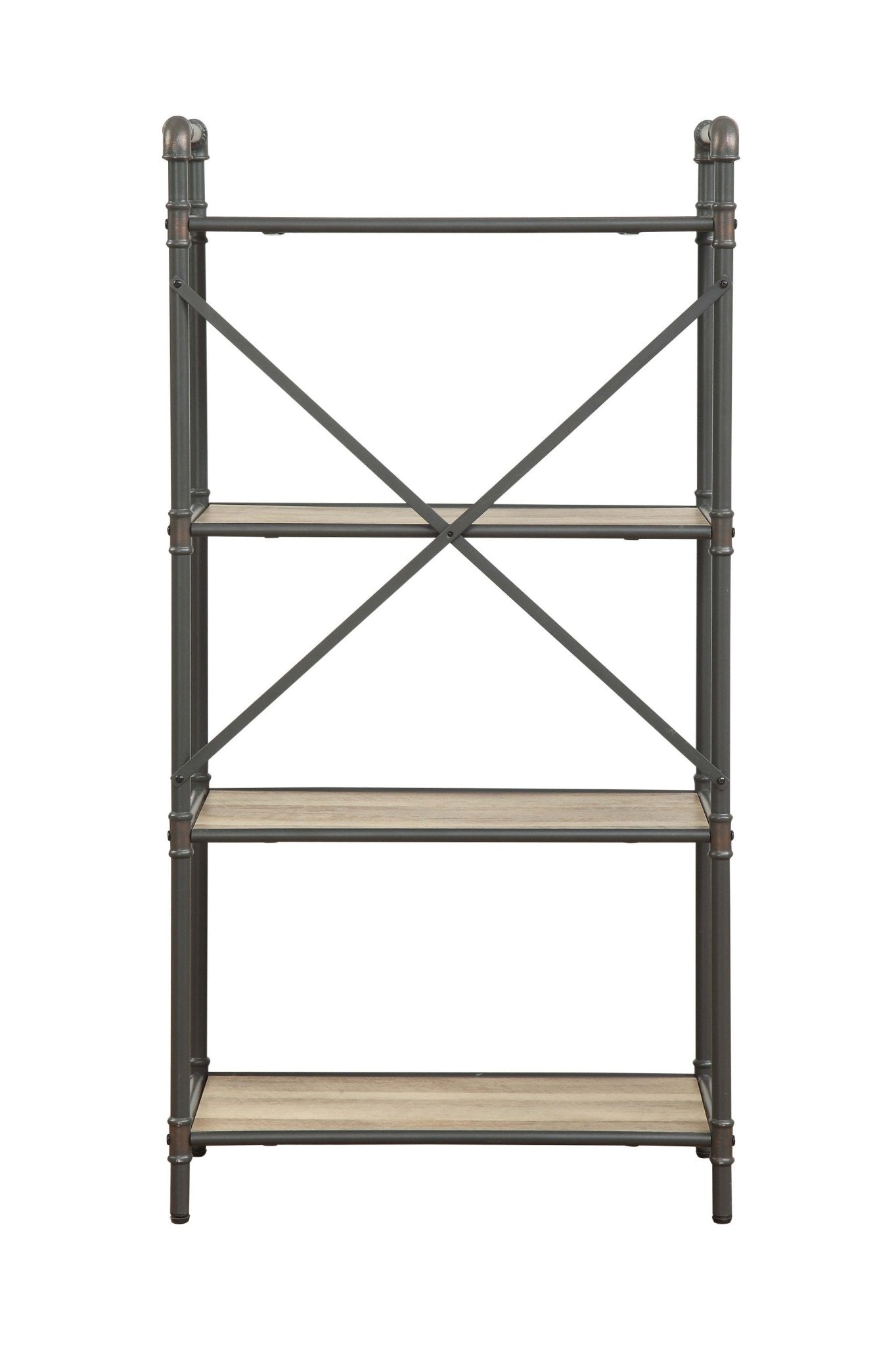 Itzel Antique Oak & Sandy Gray Finish Bookshelf - 1st Choice Furniture Direct
