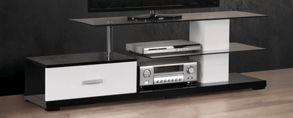 Ivana White & Black Finish TV Stand - 1st Choice Furniture Direct