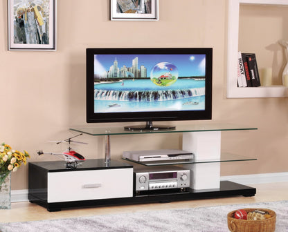 Ivana White & Black Finish TV Stand - 1st Choice Furniture Direct