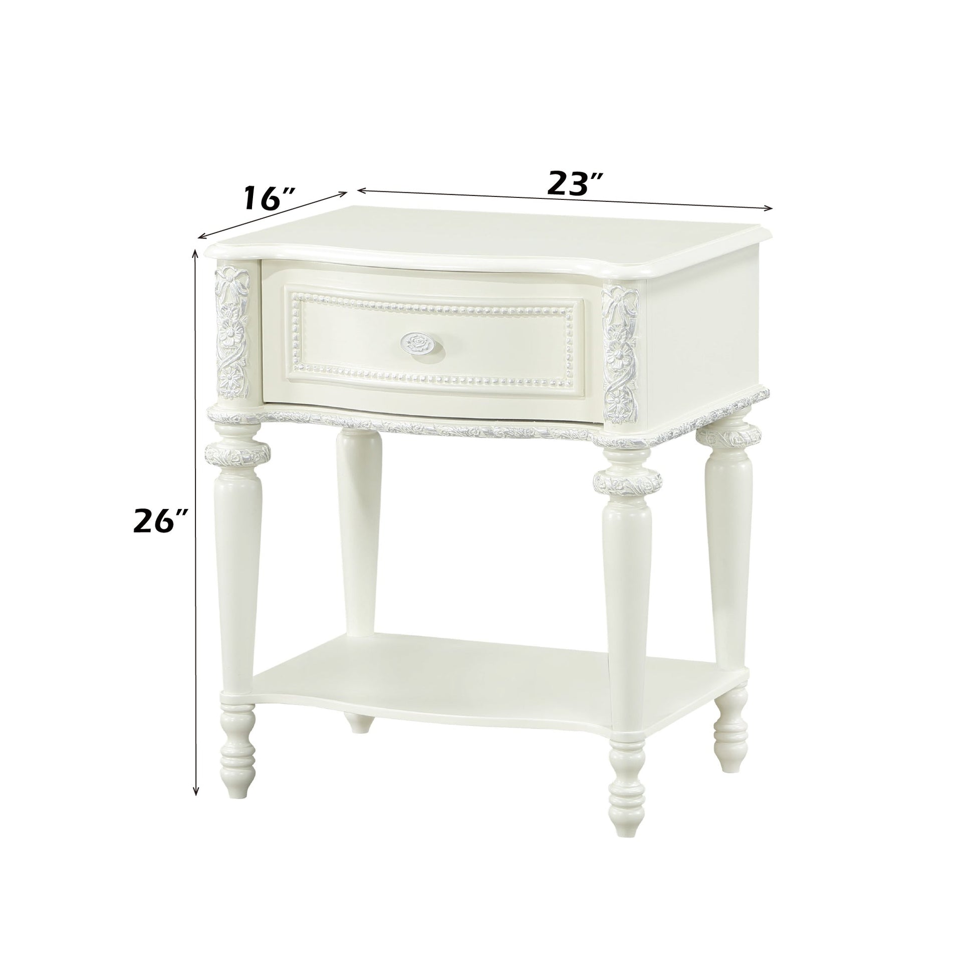 Ivory Vanity Tabletop Mirror with Storage Drawer - 1st Choice Furniture Direct