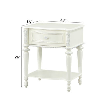 Ivory Vanity Tabletop Mirror with Storage Drawer - 1st Choice Furniture Direct
