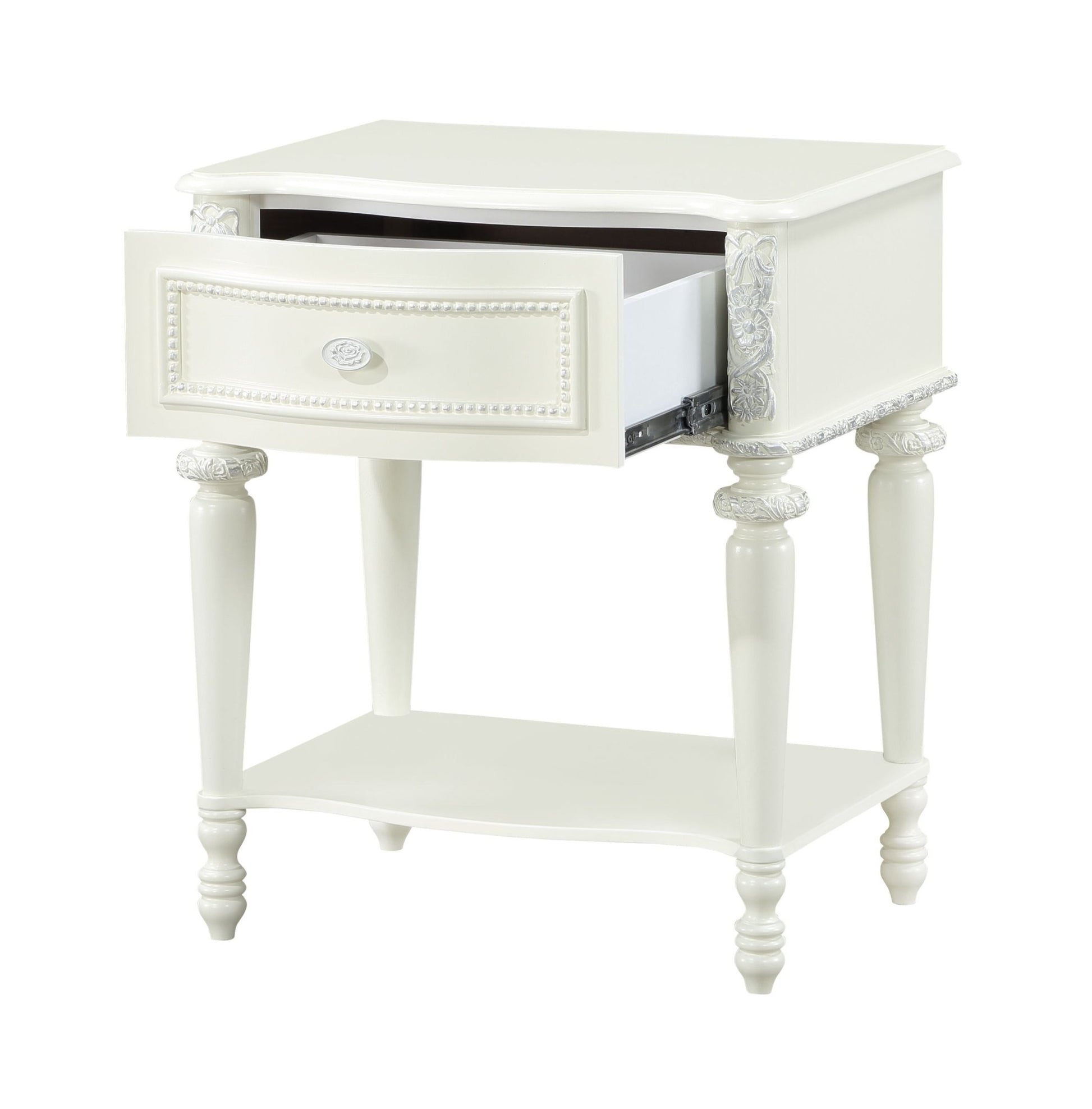 Ivory Vanity Tabletop Mirror with Storage Drawer - 1st Choice Furniture Direct
