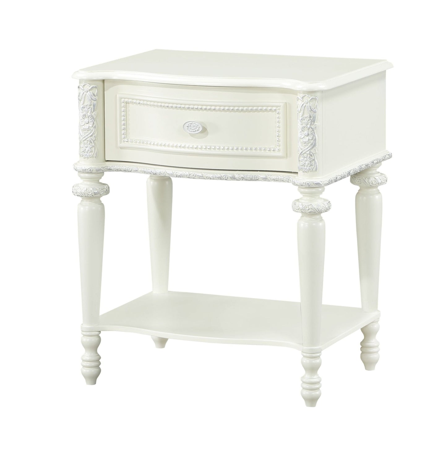 Ivory Vanity Tabletop Mirror with Storage Drawer - 1st Choice Furniture Direct