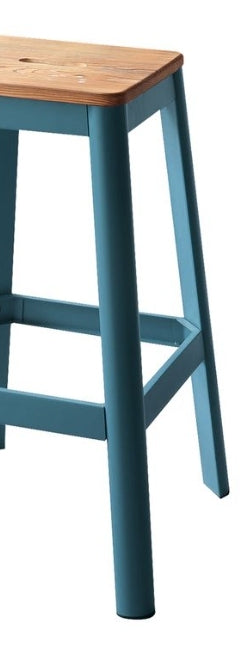 Jacotte Natural & Teal Finish Bar Stool - 1st Choice Furniture Direct