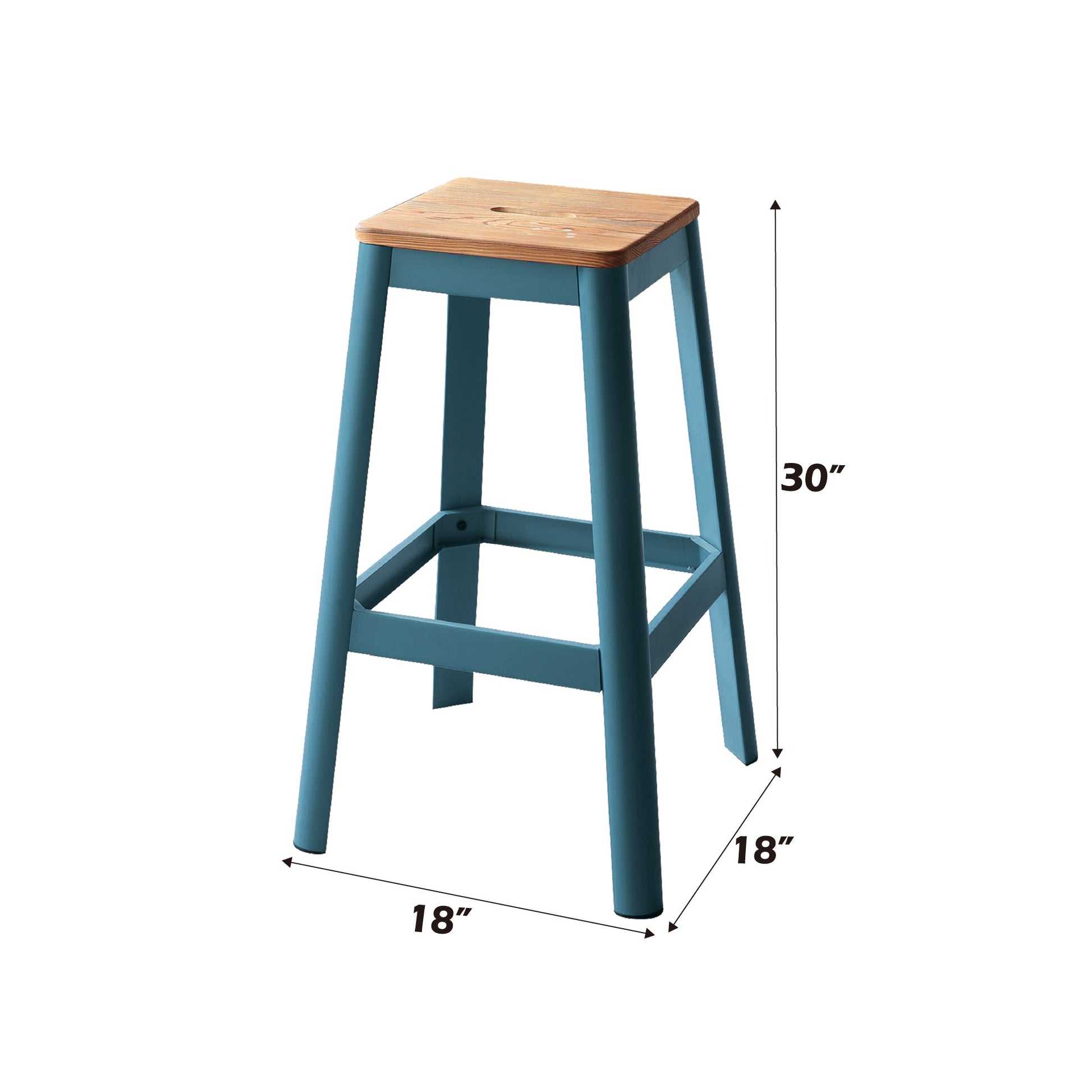 Jacotte Natural & Teal Finish Bar Stool - 1st Choice Furniture Direct