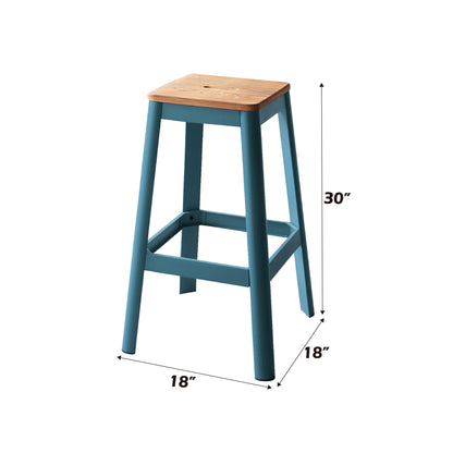 Jacotte Natural & Teal Finish Bar Stool - 1st Choice Furniture Direct