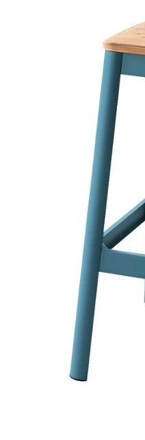 Jacotte Natural & Teal Finish Bar Stool - 1st Choice Furniture Direct
