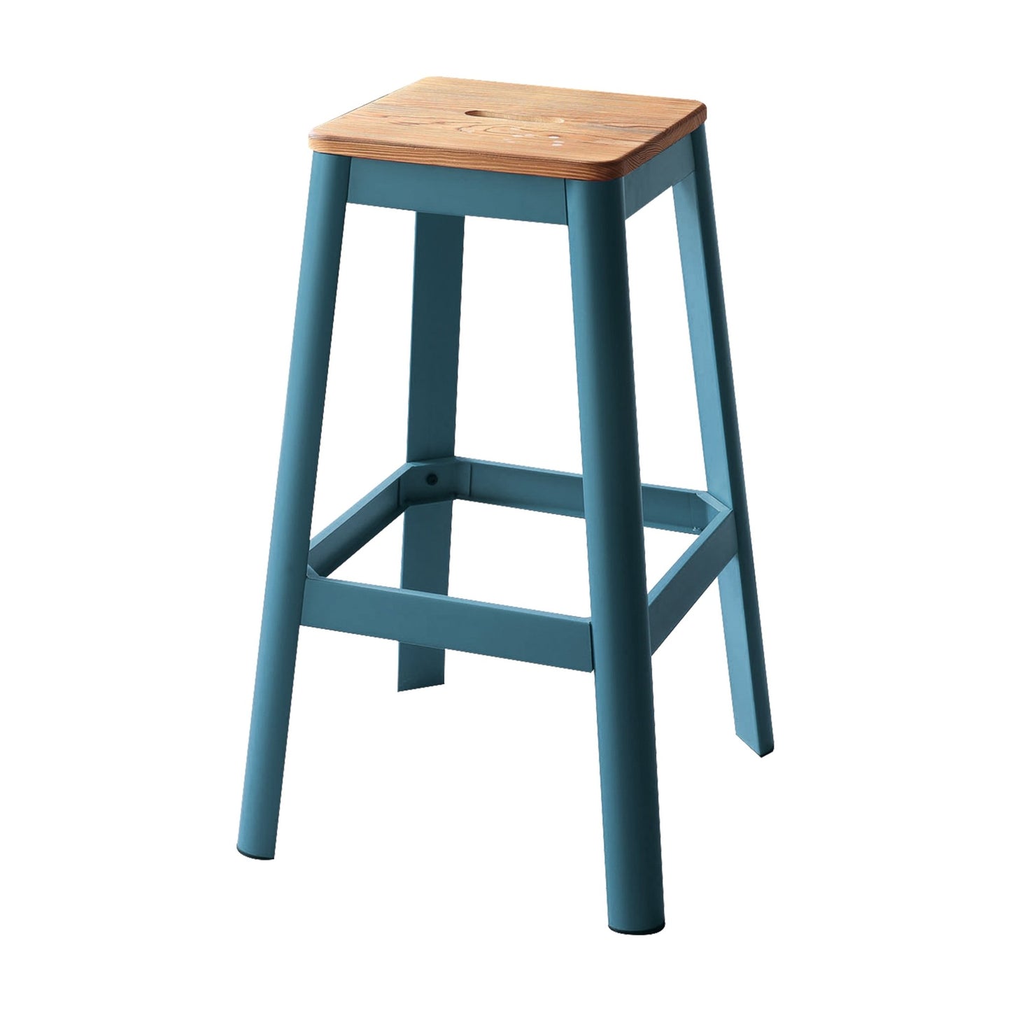 Jacotte Natural & Teal Finish Bar Stool - 1st Choice Furniture Direct