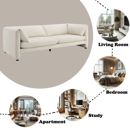 Jaeda Beige Linen Sofa for Living Room Comfort - 1st Choice Furniture Direct