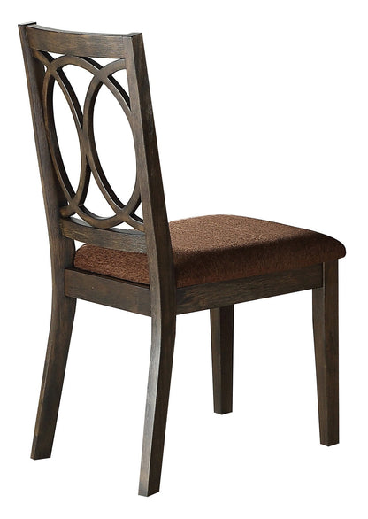 Jameson Brown Fabric & Espresso Finish Side Chair (Set of 2) - 1st Choice Furniture Direct