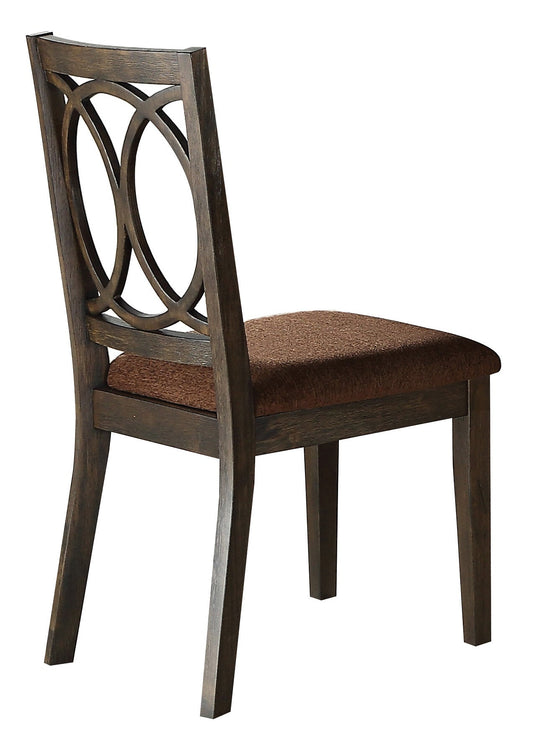Jameson Brown Fabric & Espresso Finish Side Chair (Set of 2) - 1st Choice Furniture Direct
