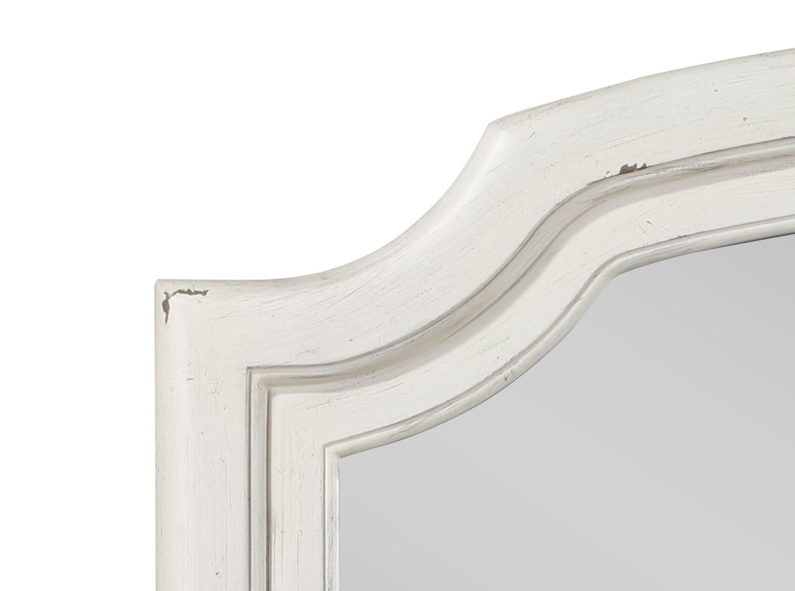 Jaqueline Antique White Finish Mirror - 1st Choice Furniture Direct