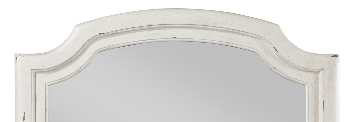 Jaqueline Antique White Finish Mirror - 1st Choice Furniture Direct