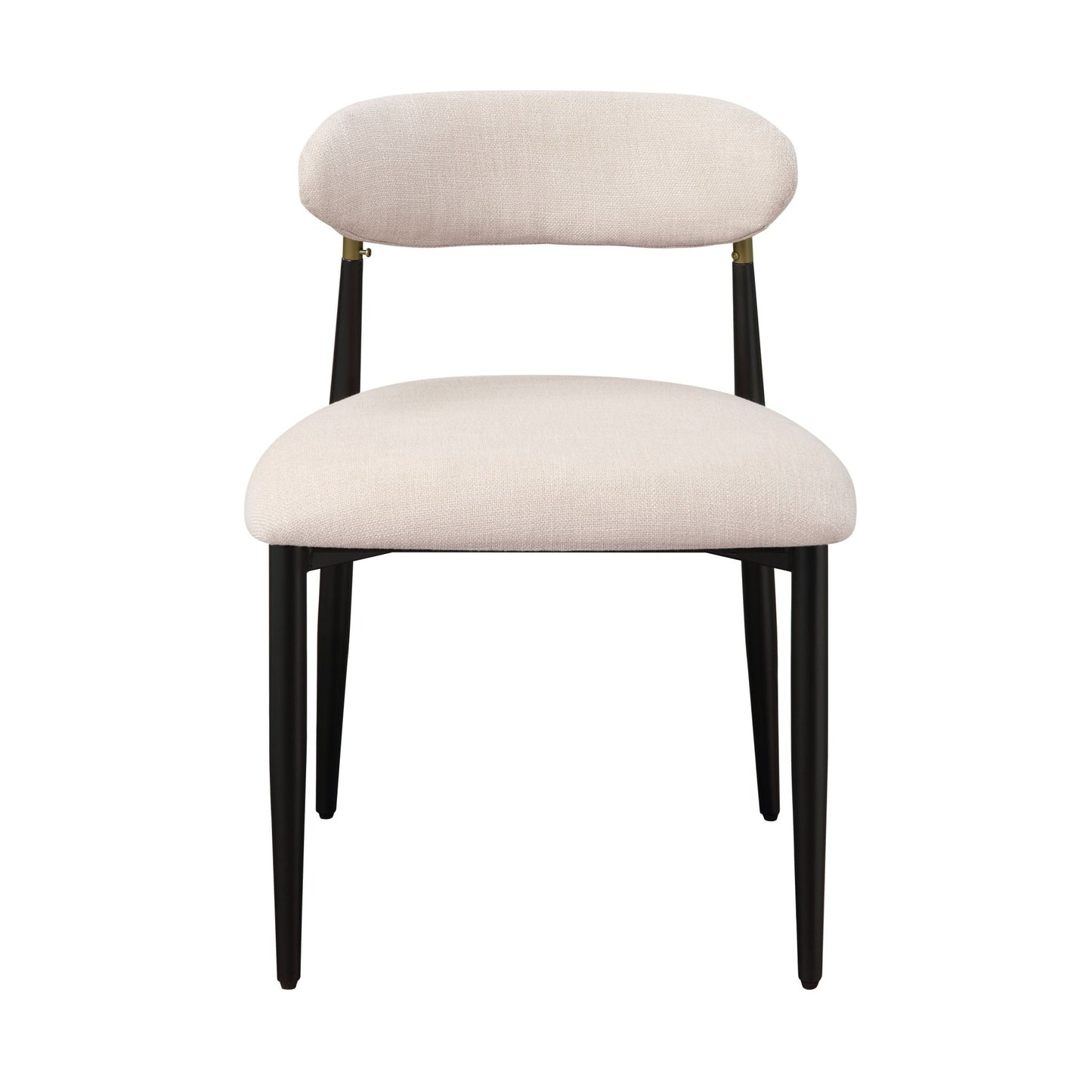 Jaramillo Beige Fabric & Black Finish Side Chair (Set of 2) - 1st Choice Furniture Direct
