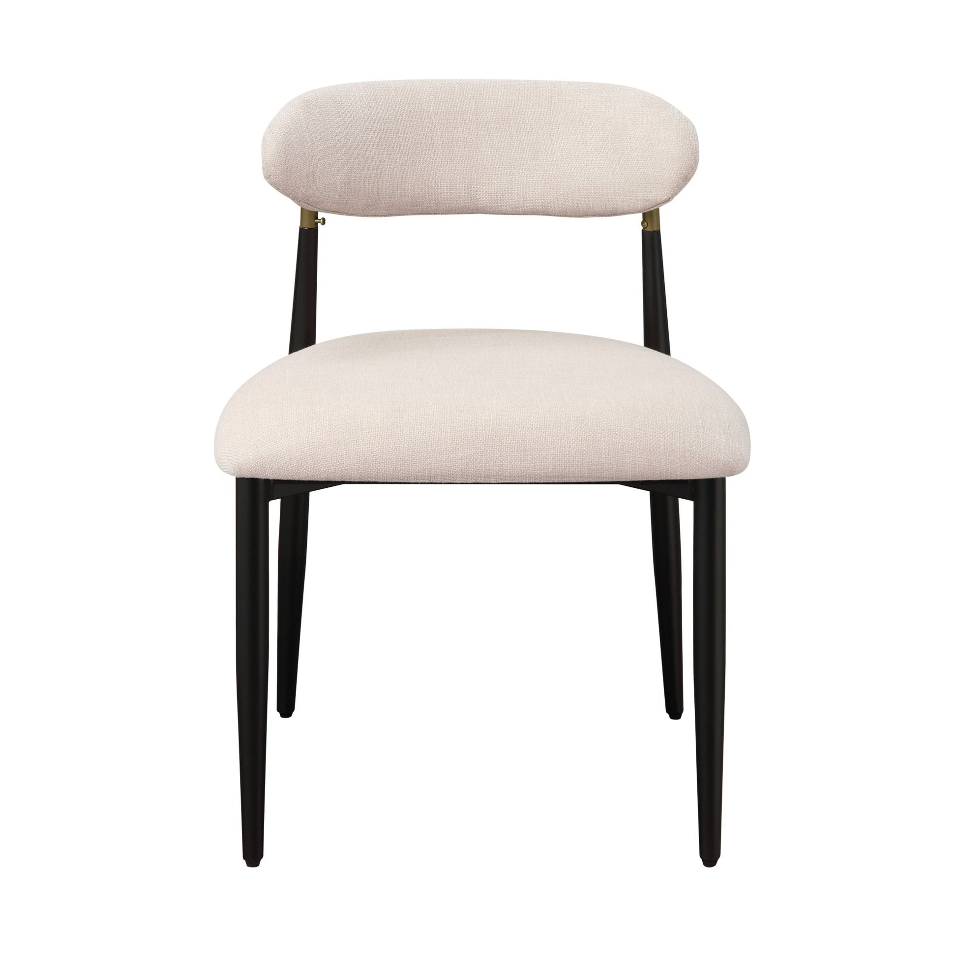 Jaramillo Beige Fabric & Black Finish Side Chair (Set of 2) - 1st Choice Furniture Direct