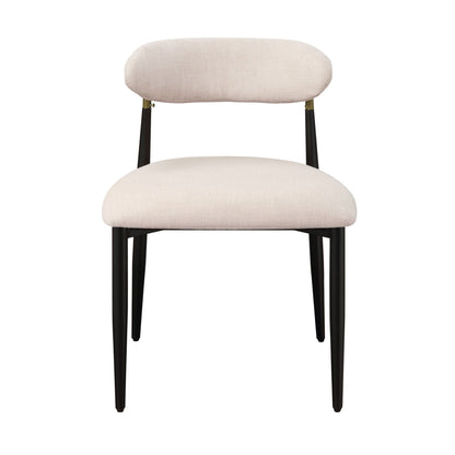 Jaramillo Beige Fabric & Black Finish Side Chair (Set of 2) - 1st Choice Furniture Direct