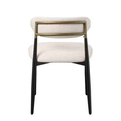 Jaramillo Beige Fabric & Black Finish Side Chair (Set of 2) - 1st Choice Furniture Direct