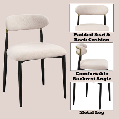 Jaramillo Beige Fabric & Black Finish Side Chair (Set of 2) - 1st Choice Furniture Direct