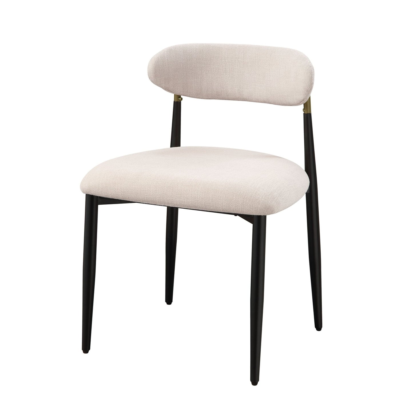 Jaramillo Beige Fabric & Black Finish Side Chair (Set of 2) - 1st Choice Furniture Direct