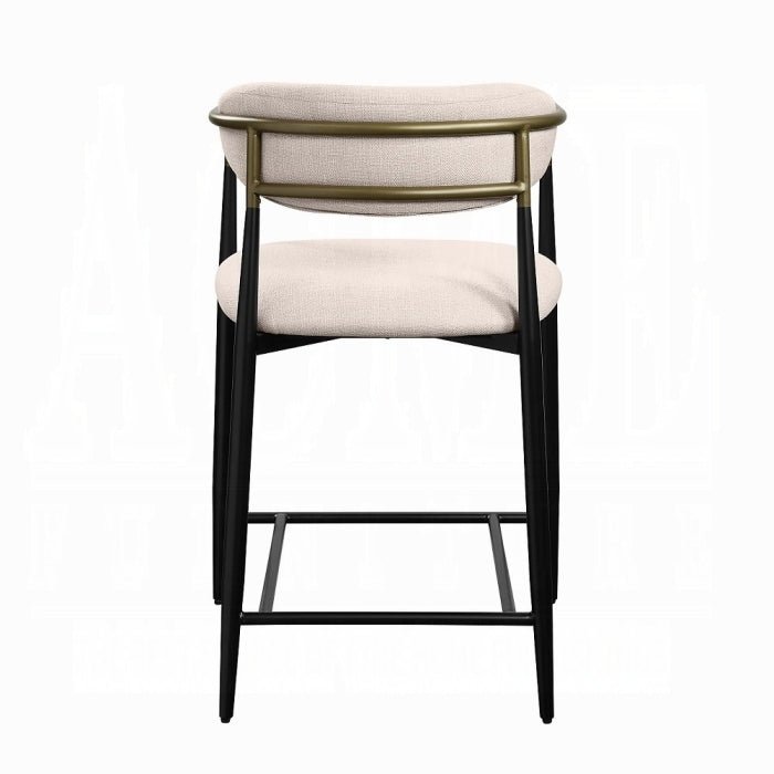Jaramillo Beige Linen & Black Finish Counter Height Chair - 1st Choice Furniture Direct