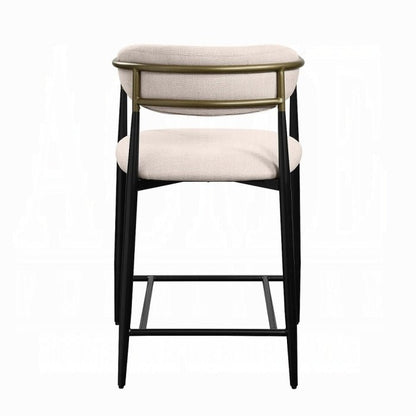 Jaramillo Beige Linen & Black Finish Counter Height Chair - 1st Choice Furniture Direct