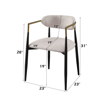 Jaramillo Beige Linen& Black Finish Side Chair (Set of 2) - 1st Choice Furniture Direct