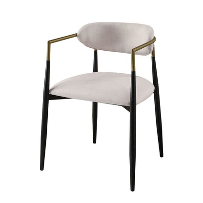 Jaramillo Beige Linen& Black Finish Side Chair (Set of 2) - 1st Choice Furniture Direct