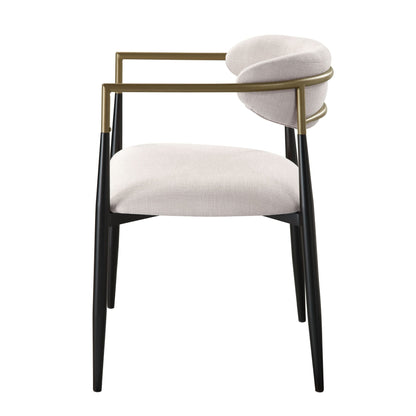 Jaramillo Beige Linen& Black Finish Side Chair (Set of 2) - 1st Choice Furniture Direct