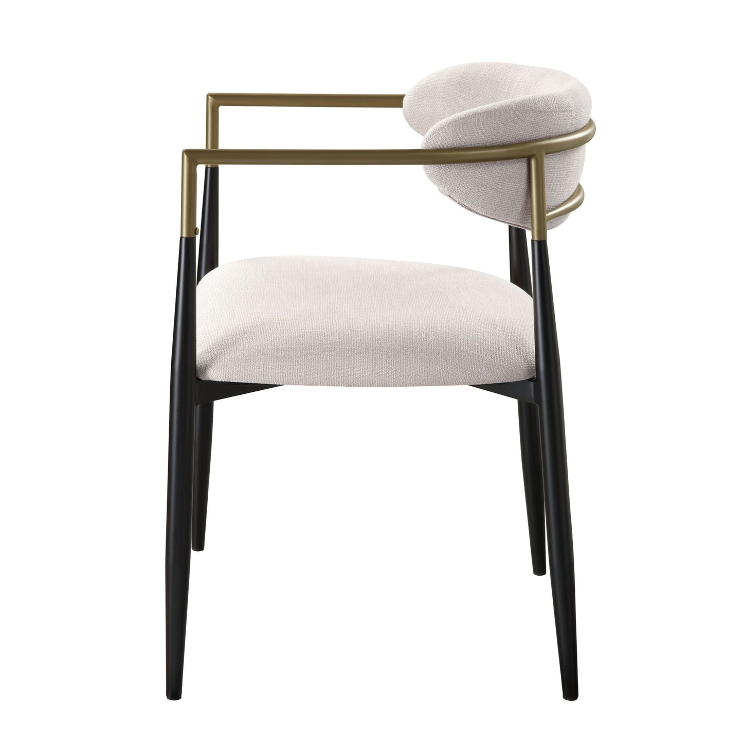 Jaramillo Beige Linen& Black Finish Side Chair (Set of 2) - 1st Choice Furniture Direct