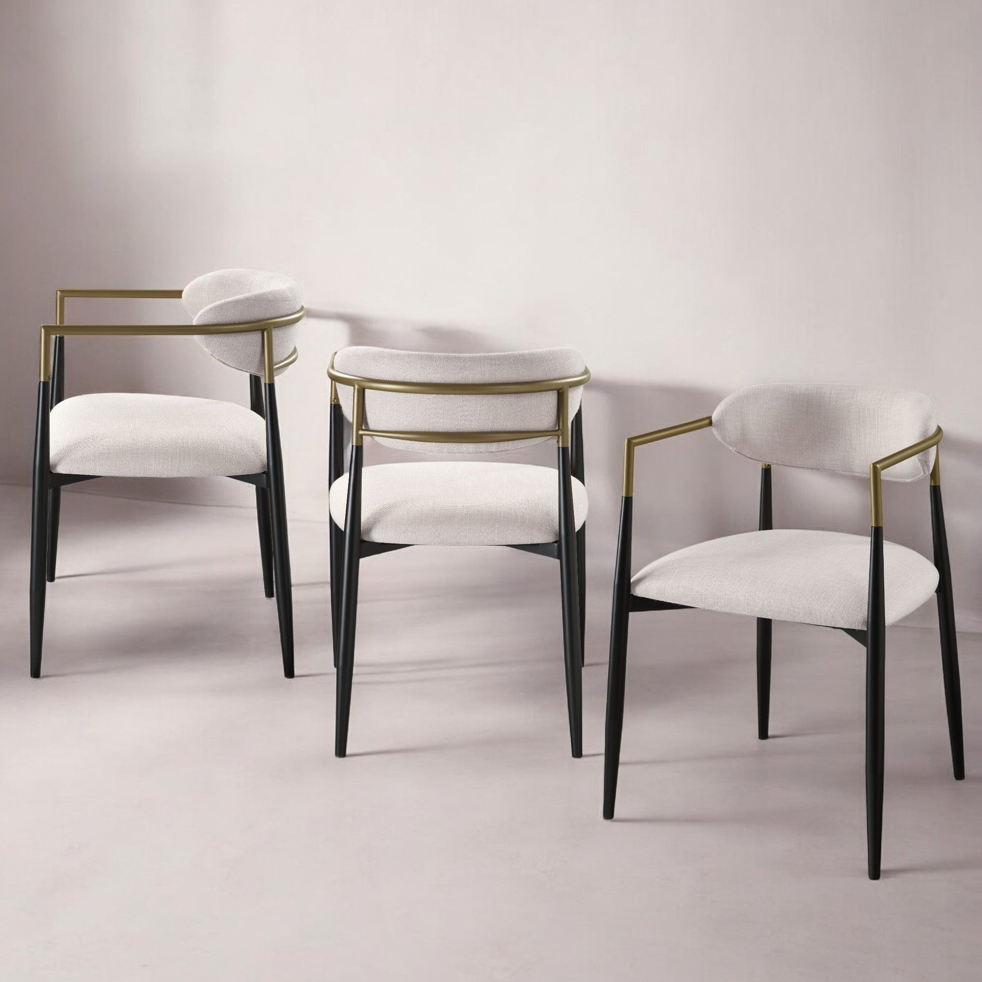 Jaramillo Beige Linen& Black Finish Side Chair (Set of 2) - 1st Choice Furniture Direct