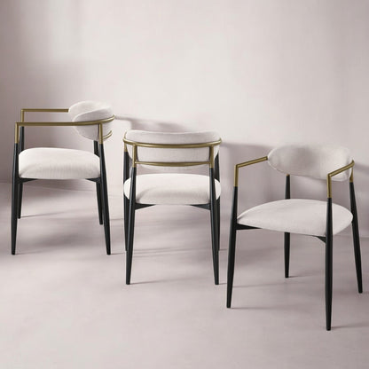 Jaramillo Beige Linen& Black Finish Side Chair (Set of 2) - 1st Choice Furniture Direct