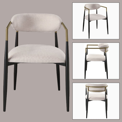 Jaramillo Beige Linen& Black Finish Side Chair (Set of 2) - 1st Choice Furniture Direct