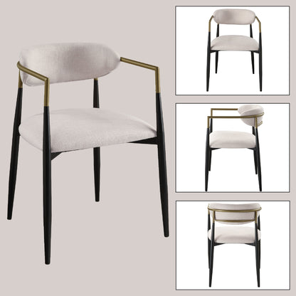 Jaramillo Beige Linen& Black Finish Side Chair (Set of 2) - 1st Choice Furniture Direct
