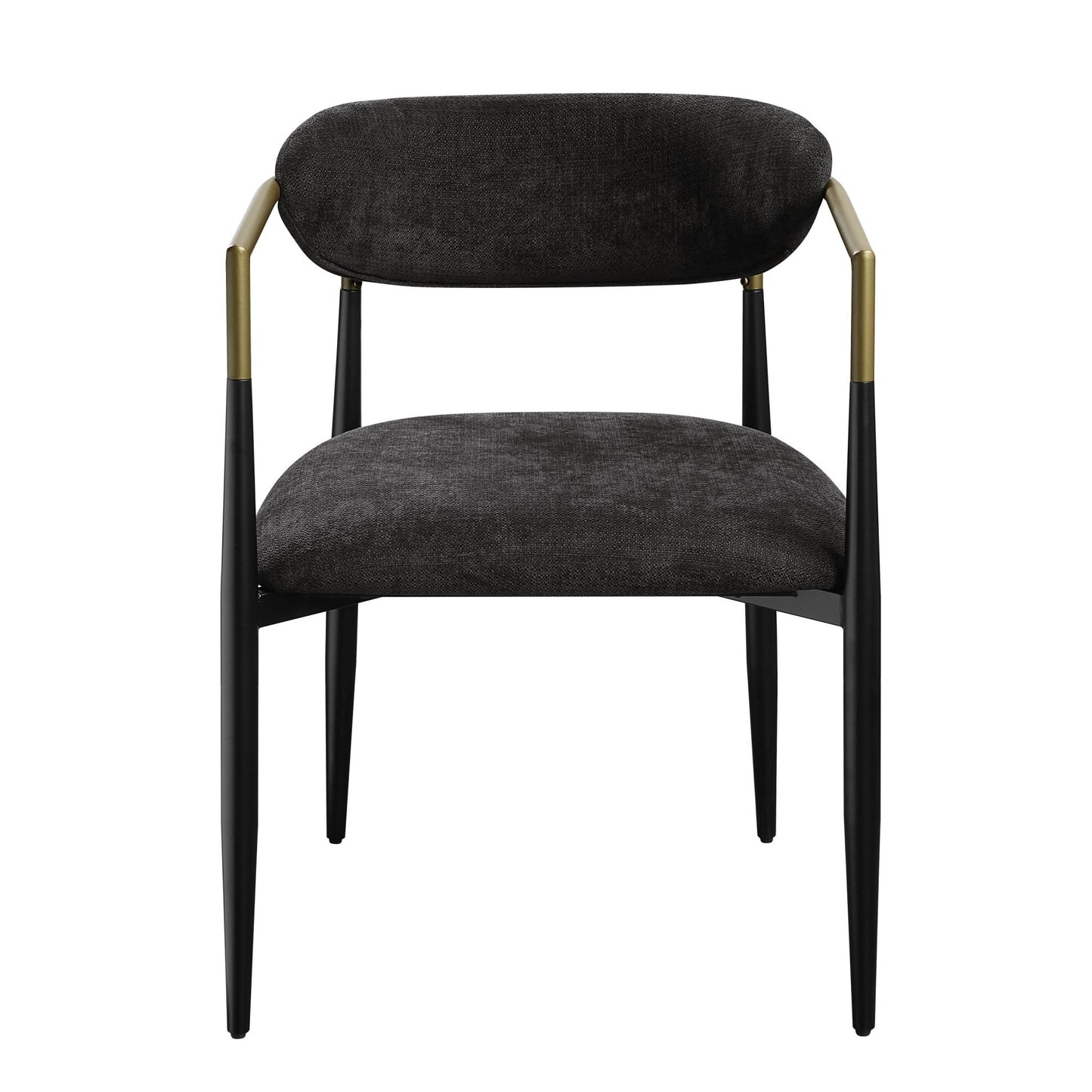 Jaramillo Black Chenille & Black Finish Side Chair (Set of 2) - 1st Choice Furniture Direct